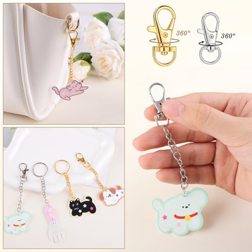 1130PCS Keychain Making Kit Jump Rings for Jewelry DIY Supplies Gold/Silver - color: Gold and Silver