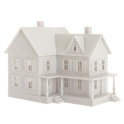 HO Scale Model Blank Village Two-Story House Kit Unassembled Christmas Building for Model Railroad (JZHO6879JJ)