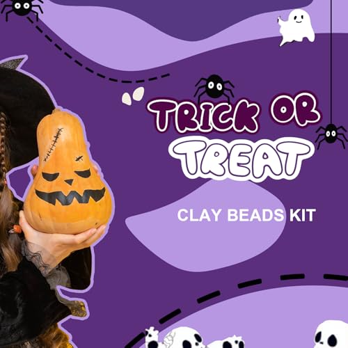 ADIIL 7200pcs Clay Beads Bracelet Making Kit, 6mm Polymer Heishi Beads for Jewelry Making, Friendship Bracelet Kit Birthday Gift for Adults Halloween - color: Halloween