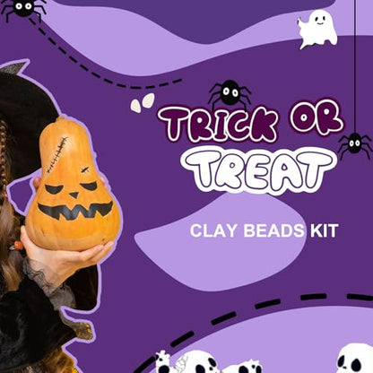 ADIIL 7200pcs Clay Beads Bracelet Making Kit, 6mm Polymer Heishi Beads for Jewelry Making, Friendship Bracelet Kit Birthday Gift for Adults Halloween - color: Halloween