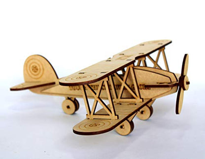 StonKraft 3D DIY MDF Puzzle - Glider Aeroplane Retro Plane Model | Wooden Puzzle, DIY, Build Your own, Construction Toy, Modeling Kit