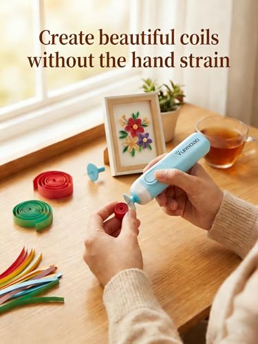 2-in-1 Electric Quilling Pen, Dual Tips for 1/16-3/8 in (1.5-10mm) Strips