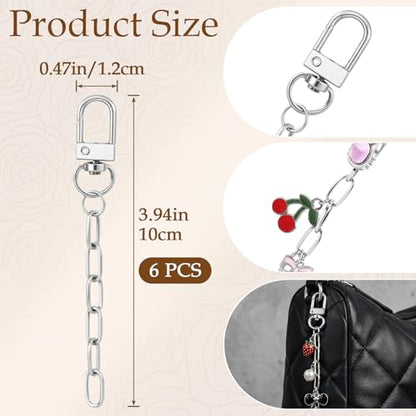 Hzopcw 6pcs Keychain Making Kits for Bag Charm, Silver - color: A-6pcs-Silver