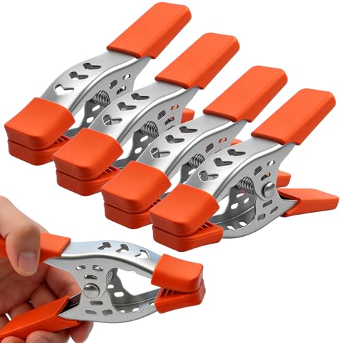 HORUSDY 4-Piece 8" inch Spring Clamp, Heavy Duty Spring Metal Spring Clamps, 3.4"-inch Jaw opening - color: Orange, size: 8 inch 4-Piece