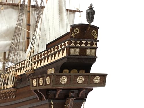 OcCre Buccaneer 1:100 Scale Laser Cut Wood and Die-cast Metal Display Ship Model Kit No. 12002 (Model Only - Unfinished) - color: Model Only - Unfinished