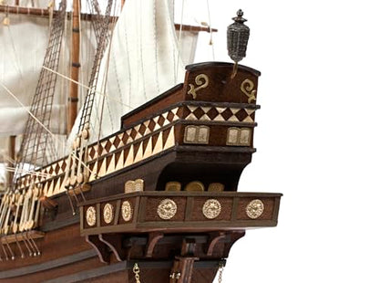 OcCre Buccaneer 1:100 Scale Laser Cut Wood and Die-cast Metal Display Ship Model Kit No. 12002 (Model Only - Unfinished) - color: Model Only - Unfinished