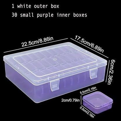 31-Piece Purple Inner Box Organizer for Embroidery - color: Purple