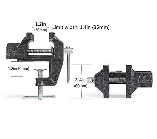 2.4" Mini Table Clamp, Small Bench Vice, New upgraded cast iron manufacturing Jewelers Hobby Clamps Craft Repair Tool Portable Work Bench Vise Black - size: mini 2.4" black