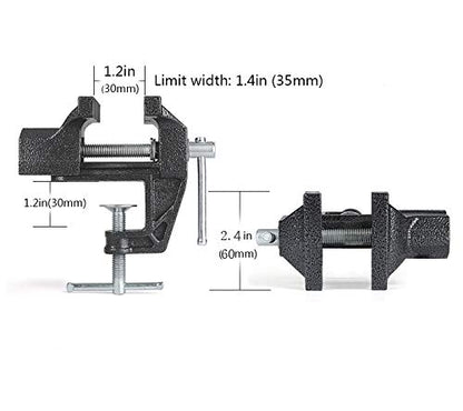 2.4" Mini Table Clamp, Small Bench Vice, New upgraded cast iron manufacturing Jewelers Hobby Clamps Craft Repair Tool Portable Work Bench Vise Black - size: mini 2.4" black