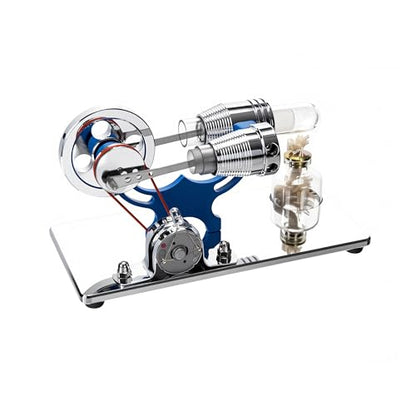 Sunnytech Hot Air Stirling Engine Motor Model Educational Toy Electricity Generator Colorful LED SC (SC010) - style: SC010