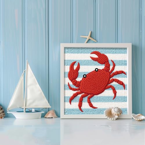 DOODLREAM Cute Crab DIY Punch Needle Embroidery Kit for Beginner - color: Crab