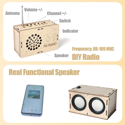 STEM Toys for Ages 8-13 Boys Birthday Gifts for 9 10 11 12 14 15 16 Year Old Kids Teen Building Speaker Radio Science Engineering Kit Circuit DIY Classroom Electronics Project Cool Stuff Gadgets