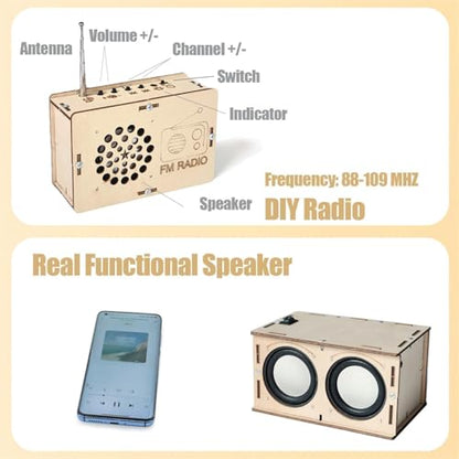 STEM Toys for Ages 8-13 Boys Birthday Gifts for 9 10 11 12 14 15 16 Year Old Kids Teen Building Speaker Radio Science Engineering Kit Circuit DIY Classroom Electronics Project Cool Stuff Gadgets