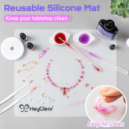 HeyClear UV Resin Kit Jewelry Making Supplies with 18 LEDs Large UV Light - size: Jewelry Resin Light Kit