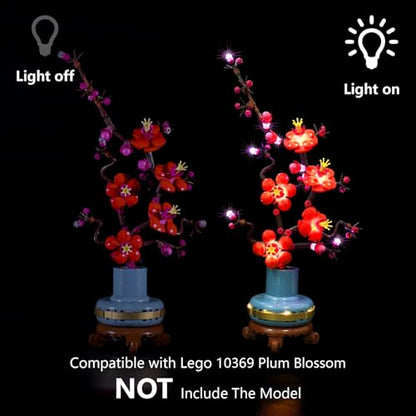 LED Light Kit for Lego Plum Blossom 10369 – Compatible with Lego Botanical Collection Plum Blossom Set, Lighting Set for Flower Model (NOT Included The Building Set) - color: Plum Blossom 10369