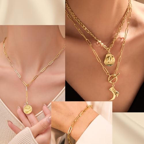 33 Ft 18k Gold Stainless Steel Paperclip Chains Roll - 3mm Width, Gold Plated Chain with Jump Rings & Lobster Clasps - color: Gold 18k 33 Feet 1 Roll 3mm