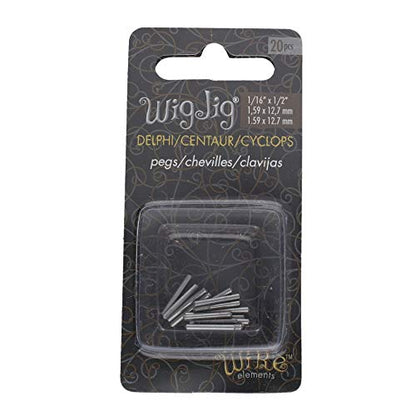 The Beadsmith Wig Jig Delphi Pins – Wire Elements – Extra Metal Pins, 20 Pieces, 1/16 x 1/2” (1.59mm x 12.7mm) - Used for Making Wire Components and Jewelry Designs - size: Metal Pins, 20 pcs