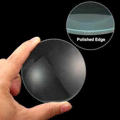 PATIKIL Concave Lens, 180mm Focal Length 84mm (3.3") Diameter Round Glass Magnifying Telescope Lens Trial Set Ground Edge for Lab Physics Class Optics Scientific Experiments, Cyan, 6Pcs - size: 3.3inch