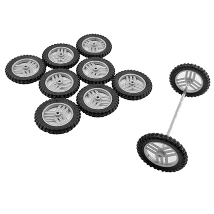 10PCS RC Toy Wheel 2.5mm Dia Shaft RC Car Motorcycle Rubber Tire Wheel with Round Rod Shaft Axles for RC Car Motorcycle DIY Model Toy Replace Parts (2.5x41mm) - style: 2.5x41mm