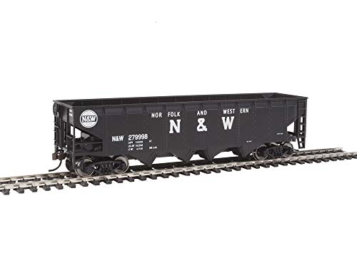 Walthers Trainline 40' Offset Quad Hopper with Metal Wheels Ready to Run N&W - style: Norfolk & Western (black; Block N&W, Hamburger Logo)