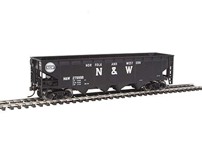 Walthers Trainline 40' Offset Quad Hopper with Metal Wheels Ready to Run N&W - style: Norfolk & Western (black; Block N&W, Hamburger Logo)