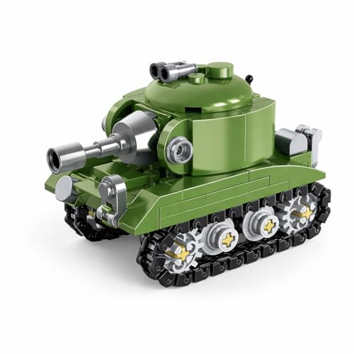 Micro Building Blocks Armored Phantom Tank Model Kit (4 Styles), Mini Cute Tank Set with Rotating Turret & Simulated Tracks,Develop Hands-on Skills (Green) - color: Green