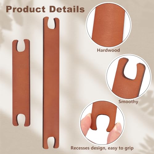PH PandaHall 4Pcs Wooden Weaving Shuttle Tools Crochet Needle Weaving Loom Crochet Kit Supplies Weaving Sticks Crochet Hook Loom Tools for Sweater Scarf Tapestry Knitted Crafts (Pack of 2) - size: 16mm (Pack of 2)