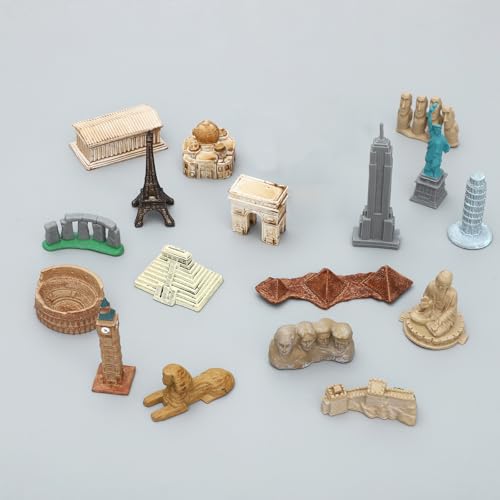 ONEST 20 Pieces Mini World Building Model Playsets Famous Architecture Figurines Toys for Boys and Girls - style: A Set