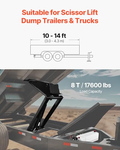 VEVOR Hydraulic Dump Lift Kit 17600 lb/8 T Hydraulic Scissor Hoist Kit - size: 17,600 lb