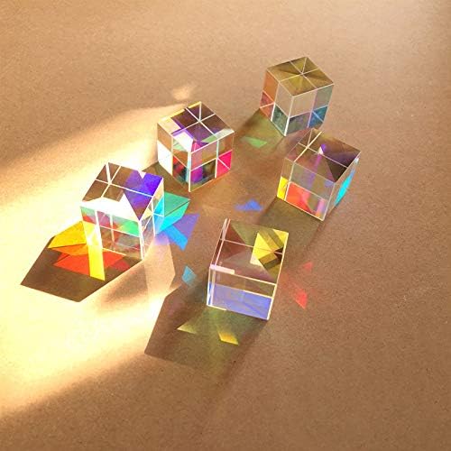 GARPROVM 3 Pcs Optical Glass X-Cube Prism RGB Dispersion Prism Physics and Decoration Light Spectrum Educational Model Cute Small Size 7mm