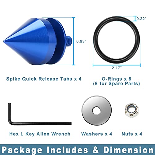 JDM Spike Bumper Quick Release Kit 4-Piece Blue - color: Spike Blue