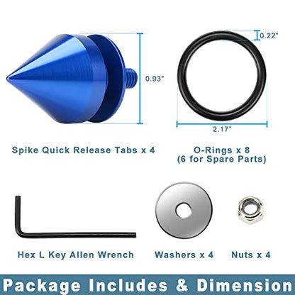 JDM Spike Bumper Quick Release Kit 4-Piece Blue - color: Spike Blue