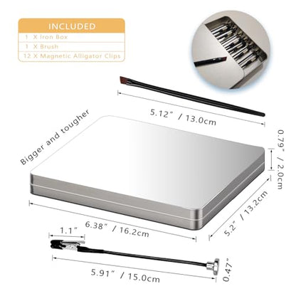 Metal Painting Stand Base Holder, 12 PCS Magnetic Bendable Alligator Clip - color: Silver, size: M