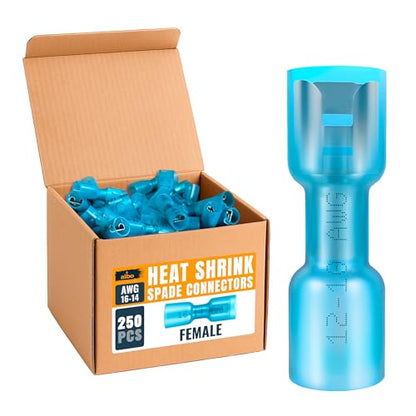 ALBO Heat Shrink Crimp Connectors (Female Blue 16-14 AWG) - color: Female Blue 16-14 AWG