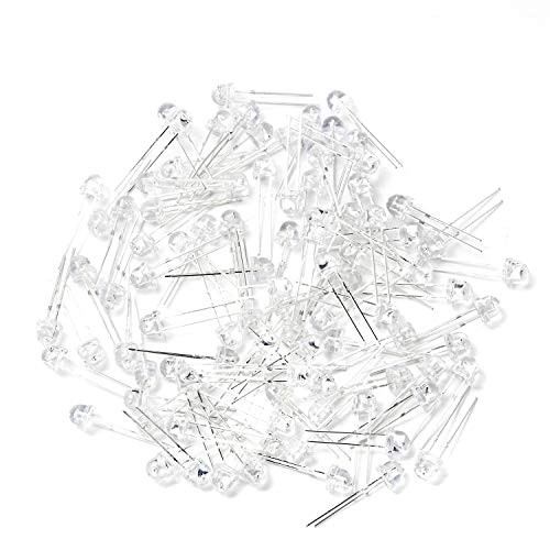 CHANZON 100 pcs 5mm Red Straw Hat LED Diode Lights (DC 2V 20mA) - color: B) Red (100pcs)