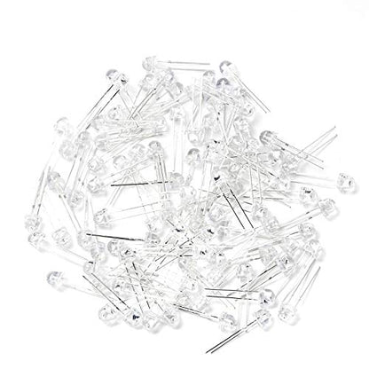 CHANZON 100 pcs 5mm Red Straw Hat LED Diode Lights (DC 2V 20mA) - color: B) Red (100pcs)