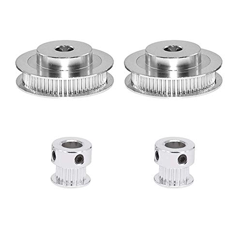 2PCS Set GT2 Synchronous Wheel 20&60 Teeth 10mm Bore Aluminum Timing Pulleys with 2PCS Length 200mm Width 6mm Belt (20-60T-10B-6) - style: 20-60T-10B-6
