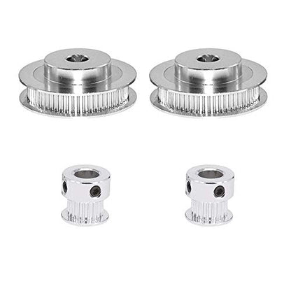 2PCS Set GT2 Synchronous Wheel 20&60 Teeth 10mm Bore Aluminum Timing Pulleys with 2PCS Length 200mm Width 6mm Belt (20-60T-10B-6) - style: 20-60T-10B-6