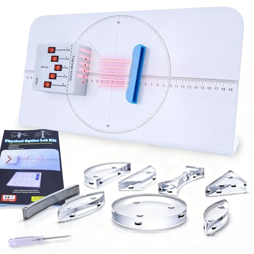 Physics Optics Kit 5-Line Laser Ray Box Convex Concave Lens Demo Board