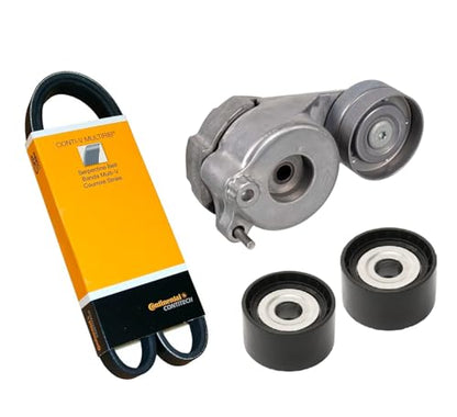 Drive Belt Kit + Tensioner + Idler Pulleys Compatible with Mercedes BLUETEC & Sprinter Select Models