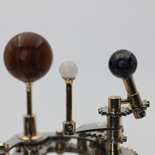 Solar System Model | Educational & Decorative Astronomy Orrery | Premium Brass Mechanical Planetarium (8" Earth & Moon)