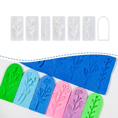 Xaekicr A1-4-9B-Handmade Jewelry Pendant Crafting Kit,Flower Plastic Molds Set, DIY Polymer Clay Printing Tools - color: A color