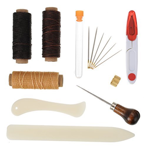 Shappy 15 Pieces Bookbinding Kit Starter Tools Set for DIY Crafts Sewing