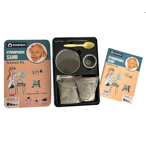 Einstein’s “Hydrophobic Sand Kit for Kids. STEM for Boys & Girls Aged 6 and Above. 10 Exciting Experiments Inside. Detailed Picture Guide Included. - color: Turquoise