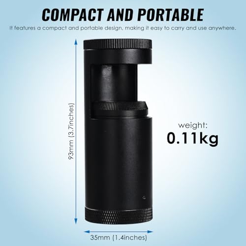 Double Lens Polariscope, Portable Gemstone Polariscope 93mm Lenght with Built-in LED Professional Handheld Polariscope for Optical Properties Tool for Jeweler, Gemologist to Identifies Gemstones