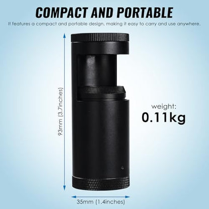 Double Lens Polariscope, Portable Gemstone Polariscope 93mm Lenght with Built-in LED Professional Handheld Polariscope for Optical Properties Tool for Jeweler, Gemologist to Identifies Gemstones