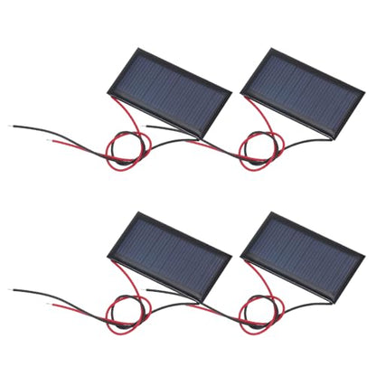 MECCANIXITY 4Pcs 5V 0.225W 45mA Mini Solar Panels, Small Polycrystalline Solar Cell Panel with Cable for DIY Electric Toy Materials Kits Charger - size: 53 x 30mm