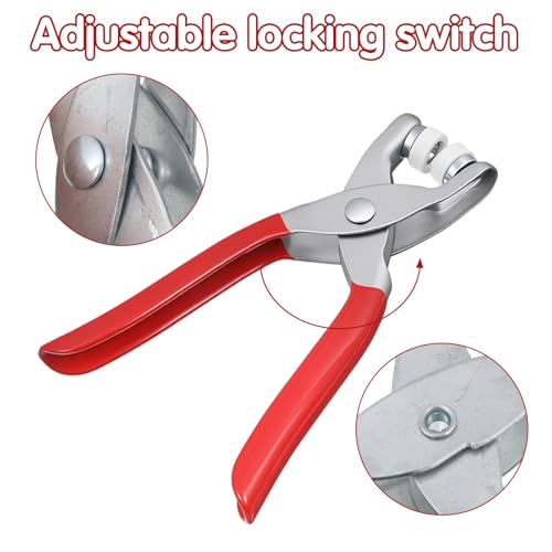 Metal Snap Fastener Pliers Press Tool Kit with 100PCS Snap Buttons, Snaps Fastener Plier Tool for DIY Fabric Sewing, Leather Craft & Clothing Repair