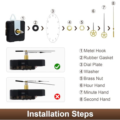 15 Pack Clock Mechanism Replacement Kit with 19 Pairs Clock Hands - size: Thread Length 3/4 inch