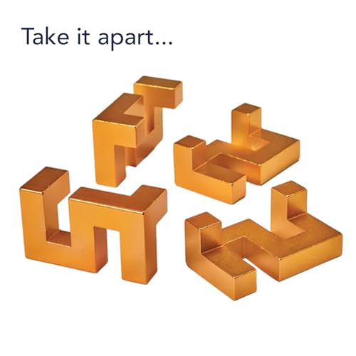 Bits and Pieces Metal Brain Teaser Puzzle - Golden Knot - style: Golden Knot